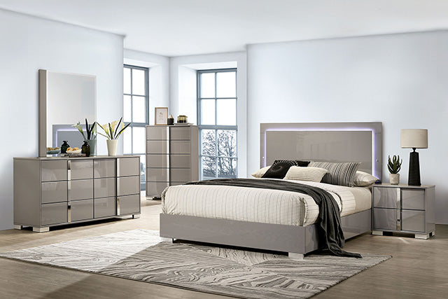 Sinistra Bed Beige, Black, White - Olympia Furniture (Saint George, Utah)