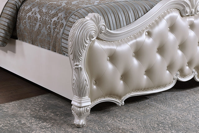 Ventresca Bed White & Chrome - Olympia Furniture (Saint George, Utah)