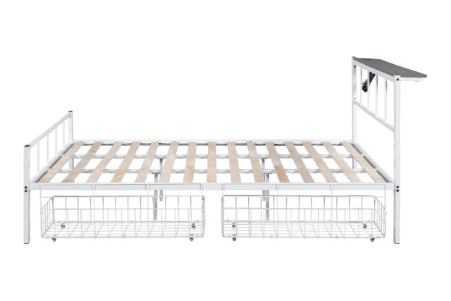 Nicoli Queen Metal Bed With Underbed Storage - Olympia Furniture (Saint George, Utah)