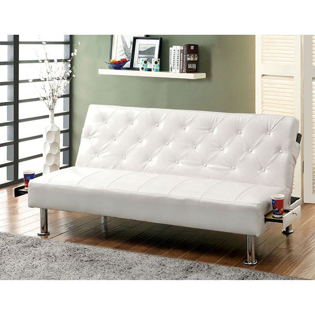Farel Futon Sofa Red & White - Olympia Furniture (Saint George, Utah)