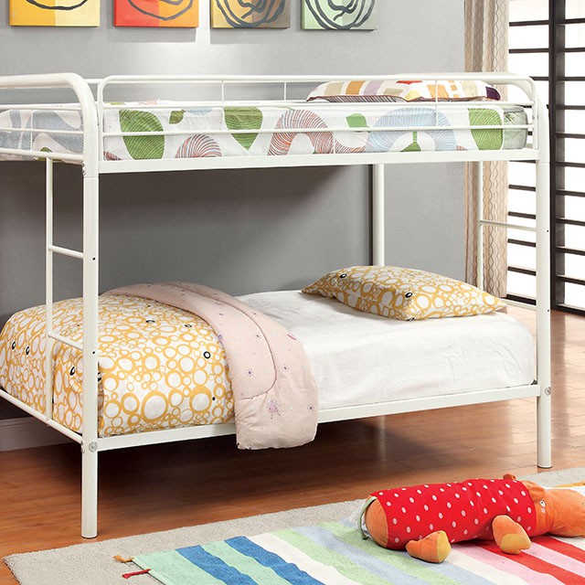 Rainbow Twin/Twin Bunk Bed Black, Silver, & White - Olympia Furniture (Saint George, Utah)