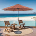 Soli 9' Outdoor Umbrella w/ Auto Tilt + 21" Round Base - Olympia Furniture (Saint George, Utah)