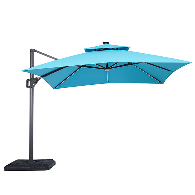 Sano 10 Ft Square Umbrella w/ Double Top w/ LED + 37" Large Base - Olympia Furniture (Saint George, Utah)