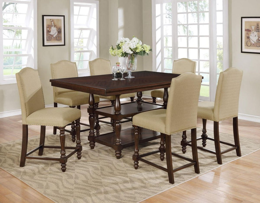 Crown Mark Langley Counter Height Table in Dark Brown - Olympia Furniture (Saint George, Utah)