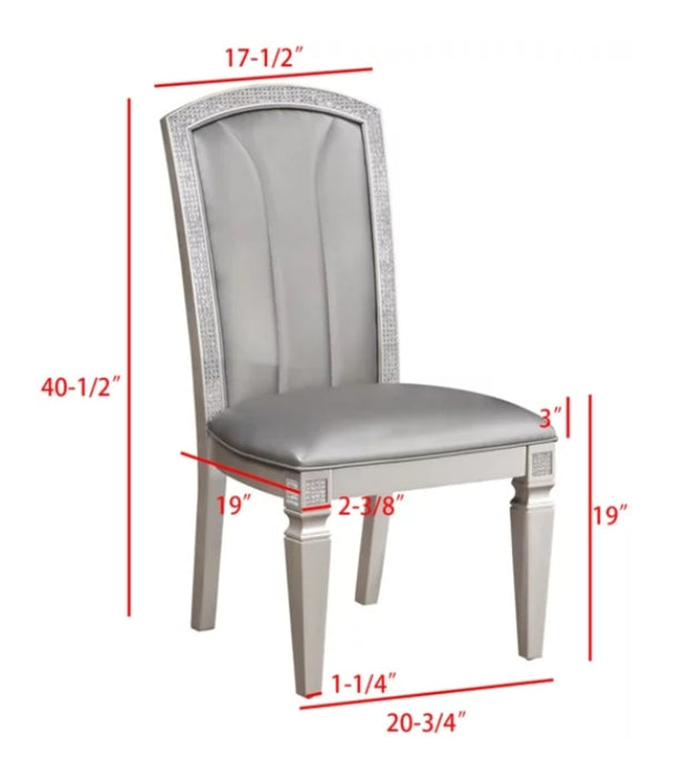 Crown Mark Klina Glam Dining Side Chair in Light Gray (Set of 2) - Olympia Furniture (Saint George, Utah)