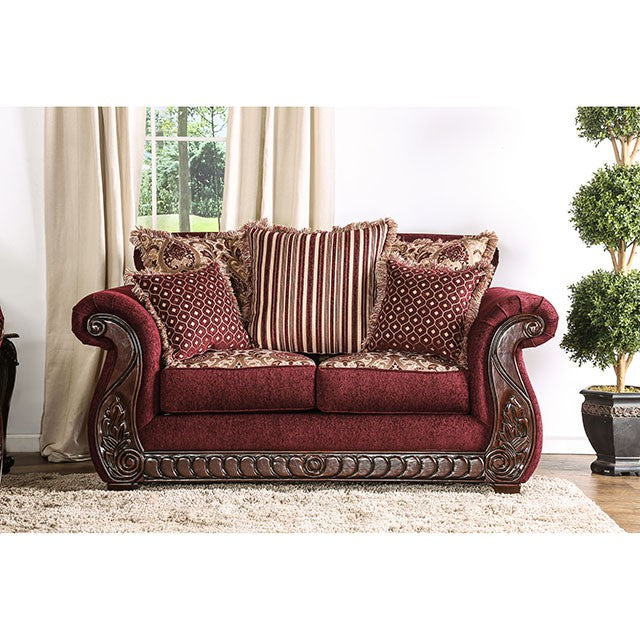 TABITHA Wine Love Seat, Wine - Olympia Furniture (Saint George, Utah)