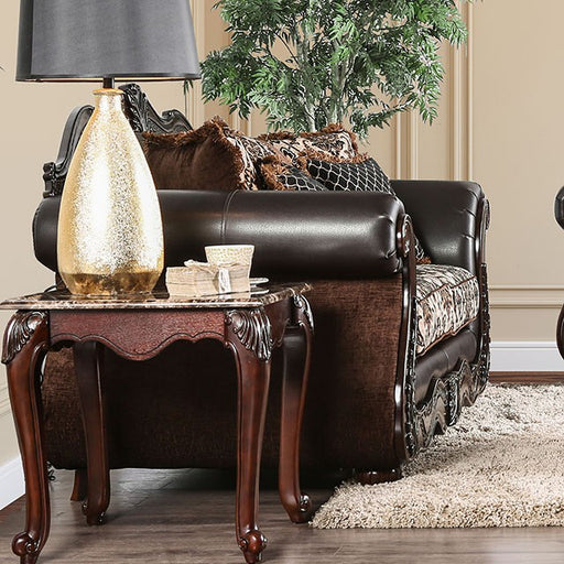 JAMAEL Brown/Espresso Love Seat - Olympia Furniture (Saint George, Utah)