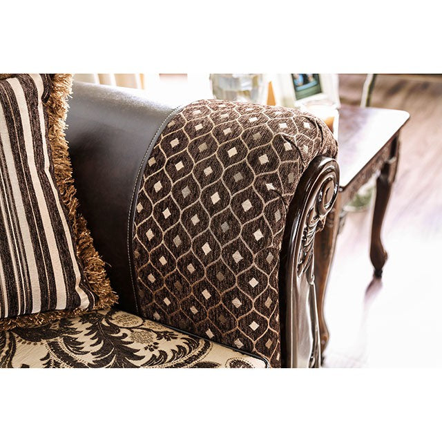 Quirino Light Brown/Dark Brown Love Seat - Olympia Furniture (Saint George, Utah)