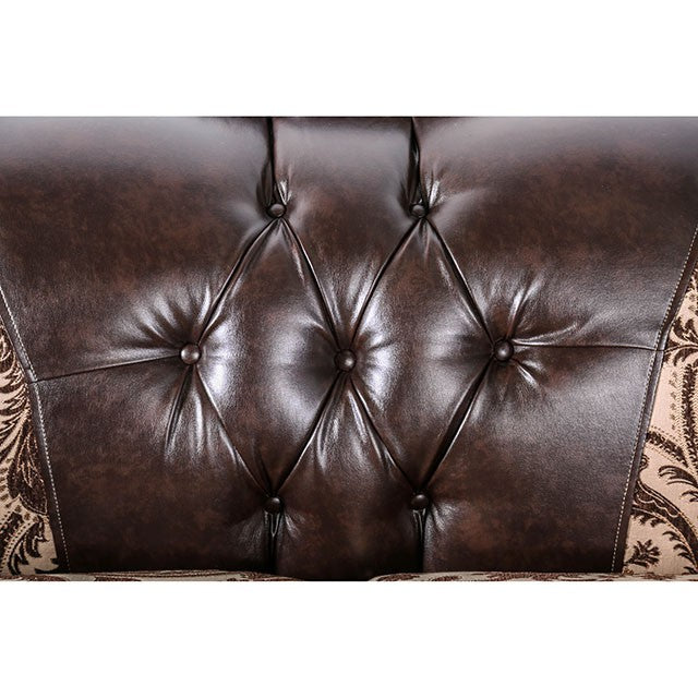 Quirino Light Brown/Dark Brown Love Seat - Olympia Furniture (Saint George, Utah)