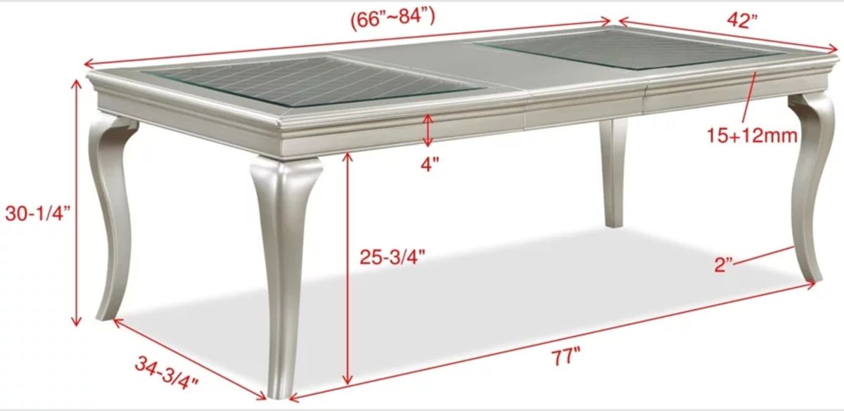Crown Mark Furniture Caldwell Dining Table in Light Champagne - Olympia Furniture (Saint George, Utah)