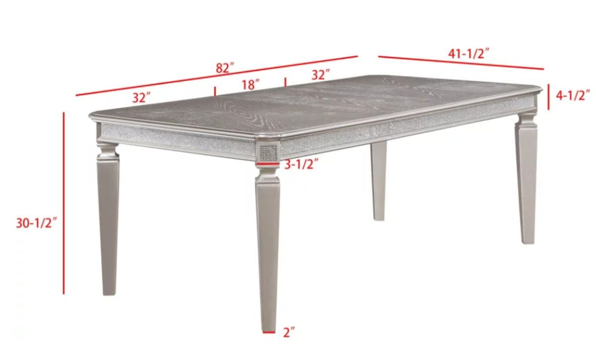 Crown Mark Klina Glam Dining Table in Light Gray - Olympia Furniture (Saint George, Utah)
