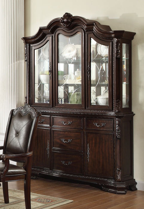Crown Mark Kiera Buffet with Hutch in Rich Brown 2150BH - Olympia Furniture (Saint George, Utah)